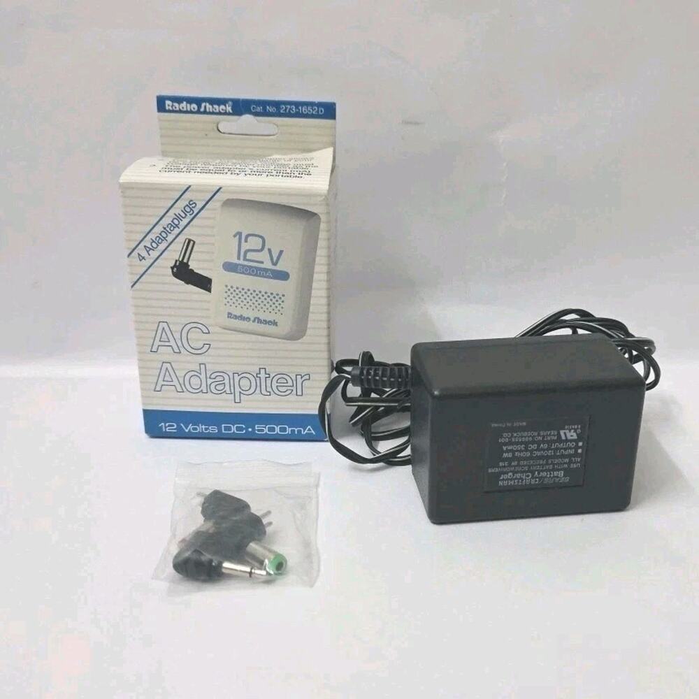 RadioShack 273-1652D AC Adapter 12V DC 500mA Power Supply Adaptaplug Read